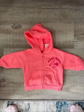 Disney Pink Minnie Mouse Hooded Zip Sweatshirt for Kids
